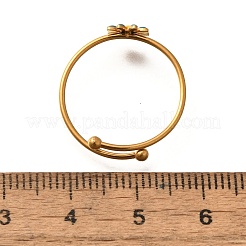 デイジー 304 ステンレススチール エナメル オープン カフ リング 女性用  スチールブルー  6.5mm  調整可能&nbsp;RJEW-M061-01G-10