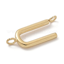 304ステンレススチールレターコネクタチャーム  14KGP本金メッキ  U字  12x4.5x2mm  穴：1.2mm&nbsp;STAS-M108-01G-21