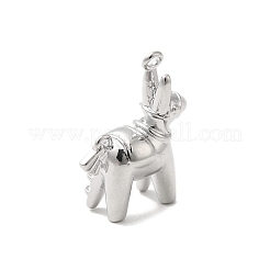 真鍮チャーム  カドミウムフリー＆ニッケルフリー＆鉛フリー  馬のチャーム  プラチナメッキ  18x15x7mm  穴：1.2mm&nbsp;KK-Z073-07P