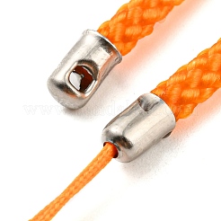 ポリエステルコード携帯ストラップ  プラチナメッキ鉄パーツ  ダークオレンジ  8~9cm&nbsp;FIND-G063-02P-06
