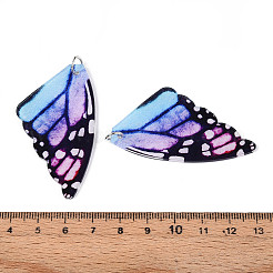 プリントアクリルビッグペンダント  蝶  蝶  54.5x30x1.5mm  穴：5mm&nbsp;OACR-N144-02