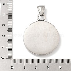 304ステンレスペンダント  フラットラウンドのチャーム  アンティークシルバー  37.5x30.5x4.7mm  穴：7.5x3.5mm&nbsp;STAS-Z097-10AS