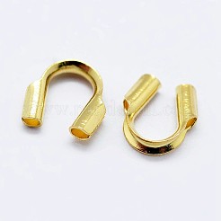 925スターリングシルバーワイヤーガーディアン  ゴールドカラー  5x5x2mm  穴：0.6mm&nbsp;X-STER-F036-27G-5x5