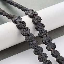 天然溶岩岩ビーズ連売り  艶消し  ハート  9x8.5x3mm  穴：1mm  約56個/連  15.94インチ（40.5cm）&nbsp;G-H303-C24