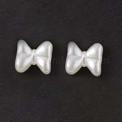 ABSプラスチックパール調ビーズ  蝶結び  ホワイト  18.5x20x12.5mm  穴：4.5mm  約196個/500g&nbsp;OACR-P007-64
