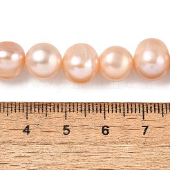 天然養殖淡水パールビーズ連売り  ポテト  グレード3a++  ピンク  10~11mm  穴：0.7mm  約34個/連  13.58~13.78インチ（34.5~35cm）&nbsp;PEAR-I007-07U-01A