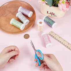 6ロール 6色 6本撚りメタリックポリエステル刺繍糸  手芸用針仕事用手刺繍  友情ブレスレット編組紐  ミックスカラー  0.8mm  42 m /ロール  1ロール/色&nbsp;EMBR-CY0001-03