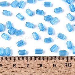 ドローベンチスタイルのキャットアイビーズ  コラム  ドジャーブルー  6x4mm  穴：1.4mm  約3000個/ポンド&nbsp;CE-T003-03A-03