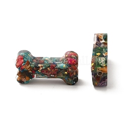 天然ジャスパー染めビーズ  透明樹脂と  犬用の骨  26x13x6mm  穴：1.4mm&nbsp;G-D060-01