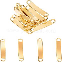 304ステンレス鋼バーリンクコネクター  長方形  ゴールドカラー  42~46x8~10x2mm  穴：5~6x4~5mm  10個/箱&nbsp;STAS-UN0007-60G