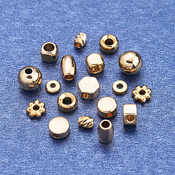 90個9スタイル真鍮スペーサービーズ  混合図形  18KGP本金メッキ  10個/スタイル&nbsp;KK-CD0001-16G