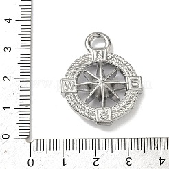 304ステンレスペンダント  コンパスチャーム  ステンレス鋼色  32x27x6mm  穴：4.5mm&nbsp;STAS-I367-13P