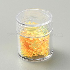 PVC プラスチック光沢のあるネイルアートグリッター  マニキュアスパンコール  DIYネイルアートデコレーション  スノーフレーク  きいろ  8x7.5x0.2mm&nbsp;MRMJ-WH0086-20C