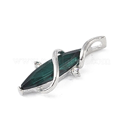 合金ペンダント  ガラスと  馬の目  ティール  32x7x12mm  穴：3x4mm&nbsp;FIND-M015-02P-02
