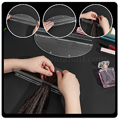 アクリル製ヘアピースディスプレイスタンド  ヘアエクステンションオーガナイザーホルダー  透明  25.2x9x5cm&nbsp;ODIS-WH0078-88