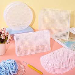 4 種類のプラスチックメッシュシート  DIY 財布作り  混合図形  ホワイト  185~590x55~400x1.5mm&nbsp;FIND-TA0006-66