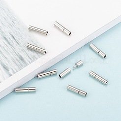 真鍮製バヨネット留め金  ジュエリーには偉大なアクセサリー  プラチナカラー  17x4mm  穴：3mm&nbsp;LS-X-KK646-4