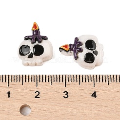 ハロウィンのテーマ不透明樹脂カボション  スカル  15x12x6.5mm&nbsp;CRES-M037-07G