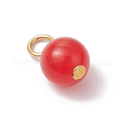天然染めのマレーシアジェイドラウンドチャーム  鉄ループ付き  ミックスカラー  ゴールドカラー  14x8mm  穴：3mm&nbsp;PALLOY-JF03358-01