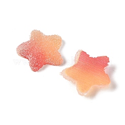 模造キャンディ食品スタイルの樹脂カボション  スター  グラデーションカラー  ライトサーモン  17x17.5x6mm&nbsp;X1-RESI-R461-02L
