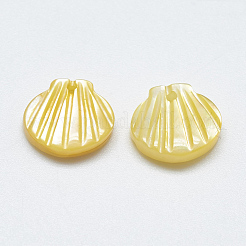 イエローシェルチャーム  シェル  9.5~10.5x10~11x2~3mm  穴：1mm&nbsp;SSHEL-S260-097B
