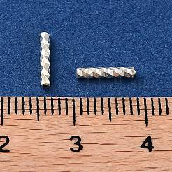 925純銀製のチューブビーズ  テクスチャ  銀  8.5x1.5mm  穴：0.7mm  99個/ 7g&nbsp;LS-STER-H112-05