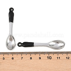 合金エナメルビッグサイズペンダントトップ  プラチナ  スプーン  53x14x4mm  穴：1.6mm&nbsp;ENAM-B063-01P-01