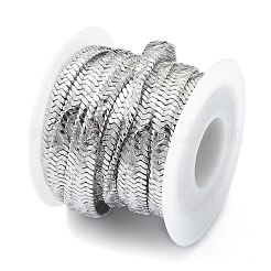 変色しにくい304ステンレススチールのヘリンボーンチェーン  ハンダ付け  スプールで  ステンレス鋼色  6x1mm&nbsp;CHS-E030-02P