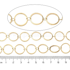 304ステンレススチールリングリンクチェーン  ハンダ付け  スプールで  イオンプレーティング（ip）  ゴールドカラー  14x1mm&nbsp;CHS-G044-05G-04