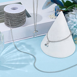 25m 304ステンレススチールカーブチェーン  ツイストチェーン  スプールで  ハンダ付け  ステンレス鋼色  4x3x0.6mm&nbsp;CHS-BM0001-11
