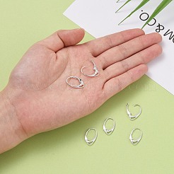 スターリングシルバーレバーバックフープピアスパーツ  銀  17x11x1.5mm  穴：3.5x1mm  ピン：0.8mm&nbsp;X-STER-M104-02S