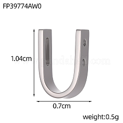 304ステンレスペンダント  U字型のチャーム  ステンレス鋼色  10x7mm&nbsp;STAS-OY013-7P