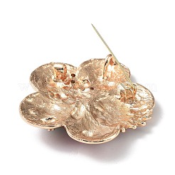 合金パヴェラインストーンブローチ  エナメル  花  カラフル  59.5x59.5x11mm  穴：7x6mm&nbsp;JEWB-M035-03B-G