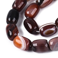 天然石瑪瑙ビーズ連売り  染め  バレル  サドルブラウン  13~15x9.5~11mm  穴：1mm  約28個/連  14.96~15.35インチ（38~39cm）&nbsp;G-N356-02B-03