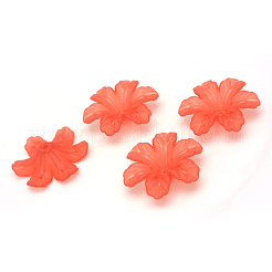 透明なアクリルビーズ  艶消し  花  ミックスカラー  32.5x29.5x8.5mm  穴：1.5mm&nbsp;X-FACR-Q009-09