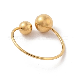 イオンプレーティング（IP）304ステンレススチール製ラウンドカフリング（女性用）  18KGP本金メッキ  内径：21mm&nbsp;RJEW-G315-03G