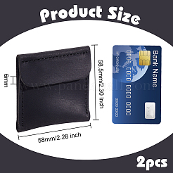 牛革リング保存袋  リング用ジュエリーポーチ  正方形  ブラック  5.8x5.85x0.6cm&nbsp;ABAG-WH0031-36A