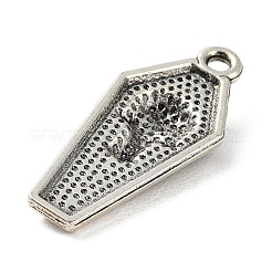 合金エナメルチャーム  アンティークシルバー  棺のチャーム  スカル  26x11x3mm  穴：1.5mm&nbsp;ENAM-Q503-01AS-02