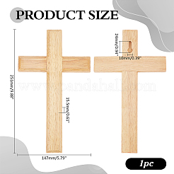 木製の壁掛けクロスペンダント  壁の装飾  モカシン  251x147x15.5mm  穴：24x10mm&nbsp;WOOD-WH0124-148
