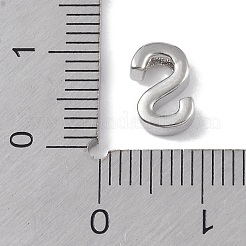 真鍮チャーム  カドミウムフリー＆ニッケルフリー＆鉛フリー  文字チャーム  プラチナ  文字S  9x6x3mm  穴：1.5mm&nbsp;KK-P266-05P-S