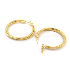 ラックメッキブラスフープピアス  長持ちメッキ  カドミウムフリー＆鉛フリー  18KGP本金メッキ  42x40x4mm&nbsp;EJEW-K263-29G