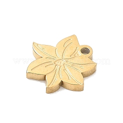 304ステンレススチールチャーム  花のチャーム  ゴールドカラー  11x10.5x1.5mm  穴：1.2mm&nbsp;SA-CBA2714-01A-G