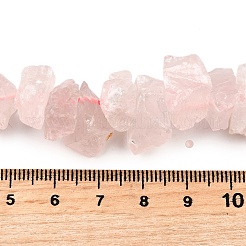 天然石ローズクォーツビーズ連売り  原石  ナゲット  7~25x8~24.5x5~16mm  穴：0.9~1mm  約14~28個/連  7.48''~8.43''（19~21.4センチメートル）&nbsp;G-I283-F19