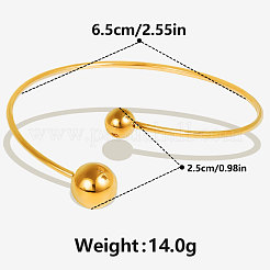 304ステンレススチール製カフバングル  女性のためのトルクバングル  18KGP本金メッキ  内径：2-1/2インチ（6.5cm）&nbsp;JW3616-2