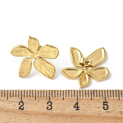 304ステンレススチールスタッドピアス  花  18KGP本金メッキ  18.5x17.5mm&nbsp;EJEW-S257-01G