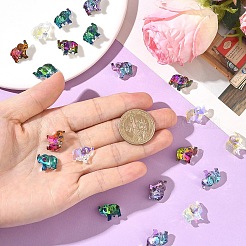 20個の透明なガラスビーズ  象  多面カット  ミックスカラー  13x15x8.5mm  穴：1.2mm&nbsp;GLAA-YW0005-34