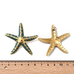 ヒトデ 304 ステンレススチール エナメル スタッドピアス  ゴールドカラー  49x52.5mm&nbsp;EJEW-C169-04G