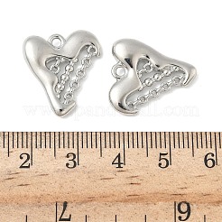 合金ペンダント  ハート  ラックめっき  プラチナ  19.5x17.5x4mm  穴：1.8mm&nbsp;FIND-L025-01P