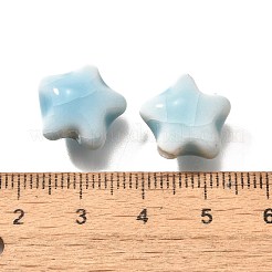 手作りの陶器ビーズ  スター  空色  13.5x15x7.5mm  穴：2mm&nbsp;PORC-H013-05-18