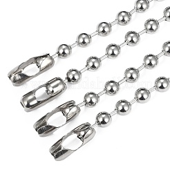 変色しない304ステンレススチールボールチェーンブレスレット  タグチェーン  ステンレス鋼色  8-1/2インチ（21.5cm）  10mm&nbsp;BJEW-G618-03P